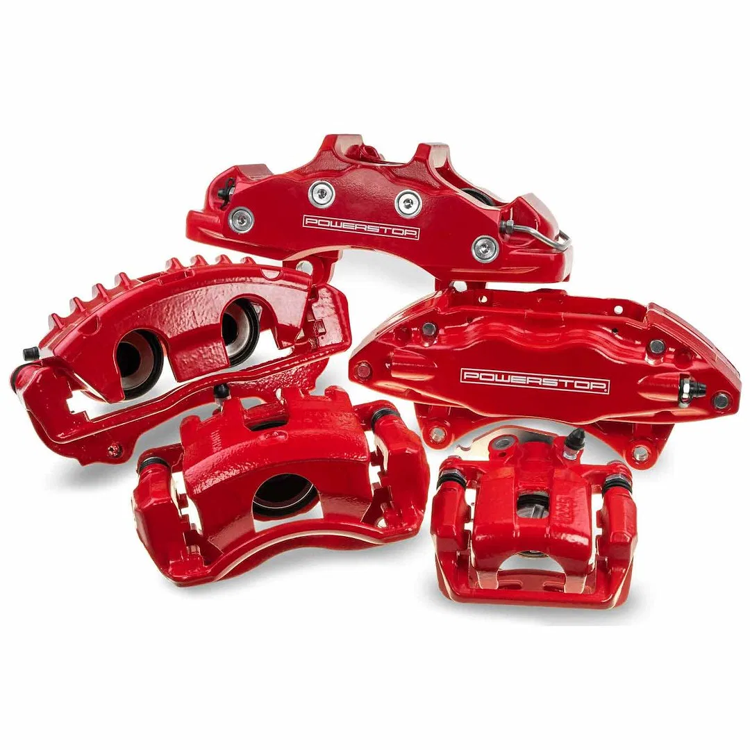S15174 – POWERSTOP Brake Caliper, Floating Single 86 Millimeter Piston Caliper Without Brake Pads Powder Coated Red C...
